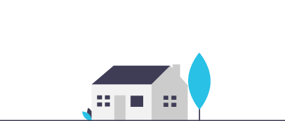 Illustration of a small house that represents to visualize home care.